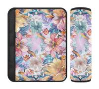 California Condor Flower Floral 2 Pack car seat Strap Covers Stop seat Belt Cutting into Neck for Sedan forro para cinturon de seguridad