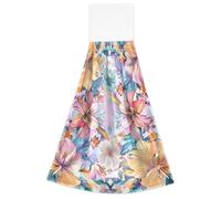 California Condor Flower Floral wash cloths with hanging loop (prop1) luxury hand towels for bathroom