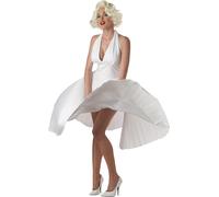 California Costumes 00748 Deluxe Marilyn Celebrity Adult Costume, Solid, White,