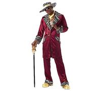 California Costumes 00819-Burgundy-Large Sweet Daddy Beaujolais Pimps/Prostitutes Adult-Sized Costume, Striped, Red, Large