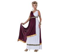 California Costumes 01069-White/Burgundy-Large Greek/Roman Adult-sized Costume, White/Burgundy, Large (10-12)