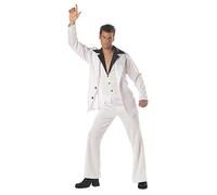 California Costumes 01084-White/Black-Large Disco Dude L 70s Adult-Sized Costume, Solid, White, Large (42-44)