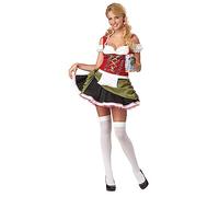 California Costumes 1135 Bavarian Bar Maid Oktoberfest Adult Sized Costumes, Red/Olive, L