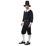 California Costumes 1312 Men's Pilgrim Man Adult, Black/White, Large Sized Costumes, Solid