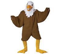 California Costumes 5121-010 Eagle Mania Adult Mascot Costume With Movalbe Jaw Body Suit, Brown/White, One Size