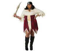 California Costumes 8025-077 Women's Sultry Sea Pirate 1xl Adult Sized Costumes, Black/Red/Cream, 1x