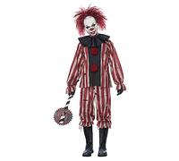 California Costumes CA8120132PL Plus Nightmare Clown Costume for Men Standard Character, Striped, Red, Black, One Size