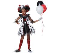 California Costumes Creepy Clown Red Balloon Child Girls Halloween Costume 00586