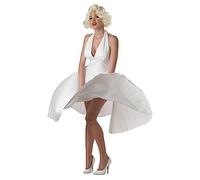 California Costumes Marilyn Monroe Deluxe White Halter Dress Costume, White, Medium