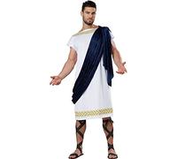 California Costumes Men's Grecian Toga Adult Costume, White/Navy Blue, M