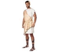 California Costumes Men's Plus Size Greek God Toga, Cream/Gold