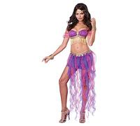California Costumes Women's Belly Dancer Sexy Two Piece Genie Costume, Pink/Purple, Large
