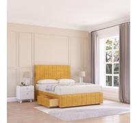 California Divan Bed Base Slate Naples 2 Drawers 12" Footboard & 54" Floor Standing Headboard Sloomy Mustard Single