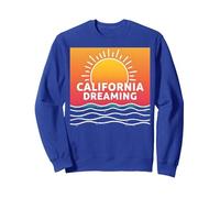 California Dreaming Sunset Beach Graphic Sweatshirt, Adult Unisex, Royal Blue, XXL