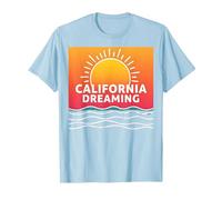 California Dreaming Sunset Beach Graphic T-Shirt, Men, Baby Blue, XL