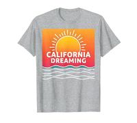 California Dreaming Sunset Beach Graphic T-Shirt, Men, Heather Grey, 3XL
