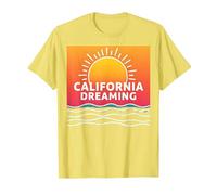 California Dreaming Sunset Beach Graphic T-Shirt, Men, Lemon, M
