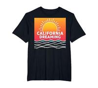 California Dreaming Sunset Beach Graphic T-Shirt, Men's Big and Tall, Black, 5X Tall