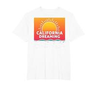 California Dreaming Sunset Beach Graphic T-Shirt, Men's Big and Tall, White, 2X Tall