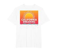 California Dreaming Sunset Beach Graphic T-Shirt, Men's Big and Tall, White, 6X Tall