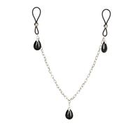 California Exotic Nipple Play Non-Piercing Lasso Chain Silicone Jewellery - Onyx