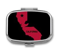 California Fag Map Travel Pill Organizer 2 Compartments Pill Case Pill Box Containers for Purse Pocket