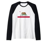 California Flag - CA, The Golden State Raglan Baseball Tee