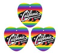 California Flag LGBTQ Car Air Freshener 3-pack Aromatherapy Tablets Hanging Scented Cards for Rooms Bathrooms Wardrobe Love form