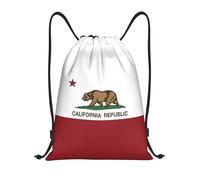 California Flag String Backpack Sport Sack Waterproof Unisex Cinch Sack Pack For Yoga Women Party 36X42Cm