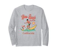 California Glass Beach Fort Bragg CA Surfer Surfing Fishing Long Sleeve T-Shirt