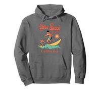California Glass Beach Fort Bragg CA Surfer Surfing Fishing Pullover Hoodie