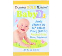 California Gold Nutrition, Baby Vitamin D3 Drops, 10 mcg