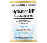 California Gold Nutrition, HydrationUP, Electrolyte Drink Mix, Variety Pack, 20 Packets, 0.15 oz (4.2 g) Each