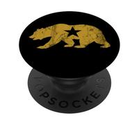 California Golden State Bear Vintage Distressed Graphic PopSockets Adhesive PopGrip