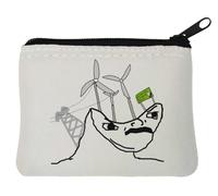 California Green Energy Dumb Wojak Meme Neoprene Coin Purse Pouch 10x11cm White