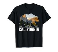 California Grizzly Bear Wildlife Nature Mountain Landscape Value Graphic T-Shirt, Men, Black, S