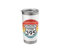 California Highway 395 Mountains Calling Hiking Graphic Stainless Steel Insulated Tumbler