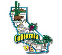 California Jumbo State Magnet by Classic Magnets, 3.9" x 4.9", Collectible 3D Rubber Vintage-Style Souvenirs and Gifts Made in The USA