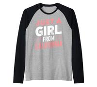 California Just A Girl From California USA Raglan Baseball Tee
