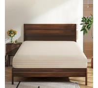 California King 100% Egyptian Cotton Fitted Sheets 600 Thread Count 16" Deep Pocket, Ultra-Soft Hotel Luxury, Durable, Breathable and Comfy Bottom Sheet (1 Cal King Fitted Sheet, Striped Beige)