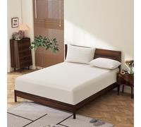 California King 100% Egyptian Cotton Fitted Sheets 600 Thread Count 16" Deep Pocket, Ultra-Soft Hotel Luxury, Durable, Breathable and Comfy Bottom Sheet (1 Cal King Fitted Sheet, Light Beige)