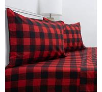 California King Sheet Sets - Breathable Luxury Sheets with Full Elastic & Secure Corner Straps Built In - 1800 Supreme Collection Bedding, Sheet Set, California King, Buffalo Check Burgundy