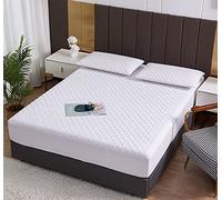 California King Size Waterproof Mattress Protector, Quilted Cooling Fitted Bed Mattress Cover Pad, 13"-15" Deep Pocket, Soft and Breathable Noiseless Machine Washable, Vinyl Free (California King)