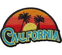 California Logo - Sunset with Palm Trees - 3.13" Embroidered Iron on Patch