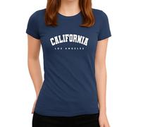 California Los Angeles - Retro College Style West Coast Motif - USA Design for Fans of California and American Lifestyle Women's T-Shirt, navy blue, S
