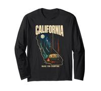 California Made for Camping Trailer Moon Stars Souvenir Long Sleeve T-Shirt