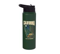 California Made for Camping Trailer Moon Stars Souvenir Stainless Steel Insulated Water Bottle