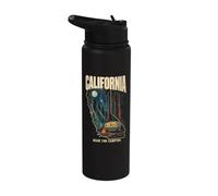 California Made for Camping Trailer Moon Stars Souvenir Stainless Steel Insulated Water Bottle