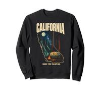 California Made For Camping Trailer Moon Stars Souvenir Sweatshirt