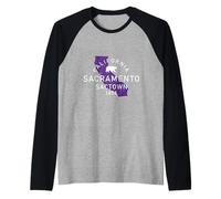 California Map with Grizzly Bear Sacramento Vintage Classic Raglan Baseball Tee